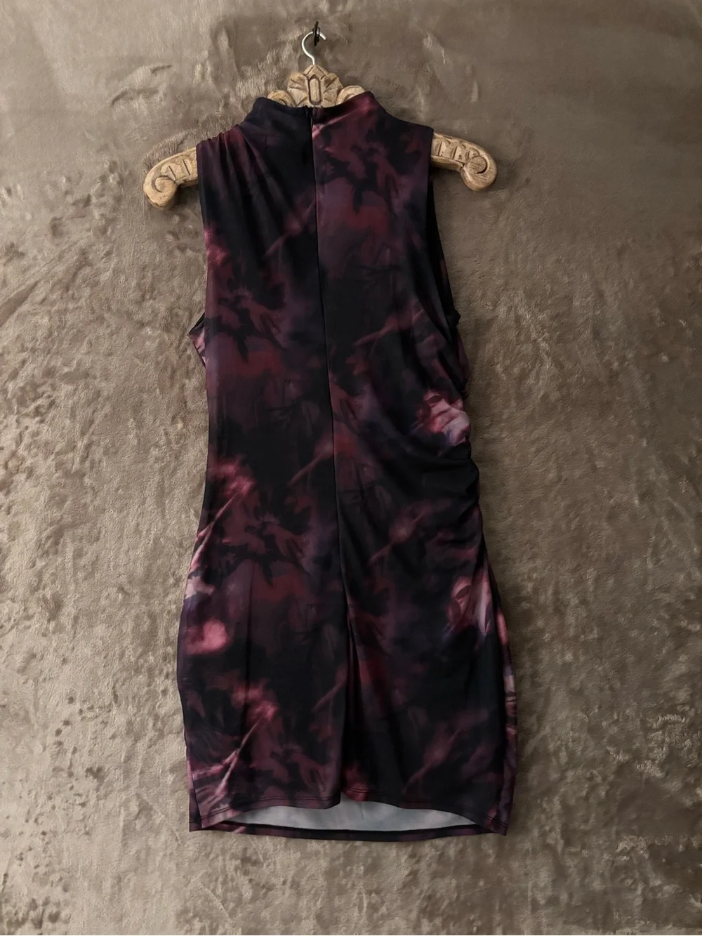 Madden NYC Women’s Sleeveless Midi Dress Black & Purple Abstract Print Size L